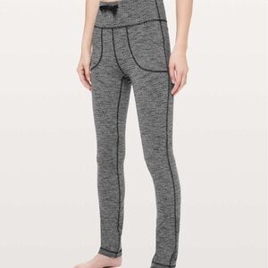 Lululemon Skinny Will Pant in Full-On Luon in Luon Variegated Knit Black Heather